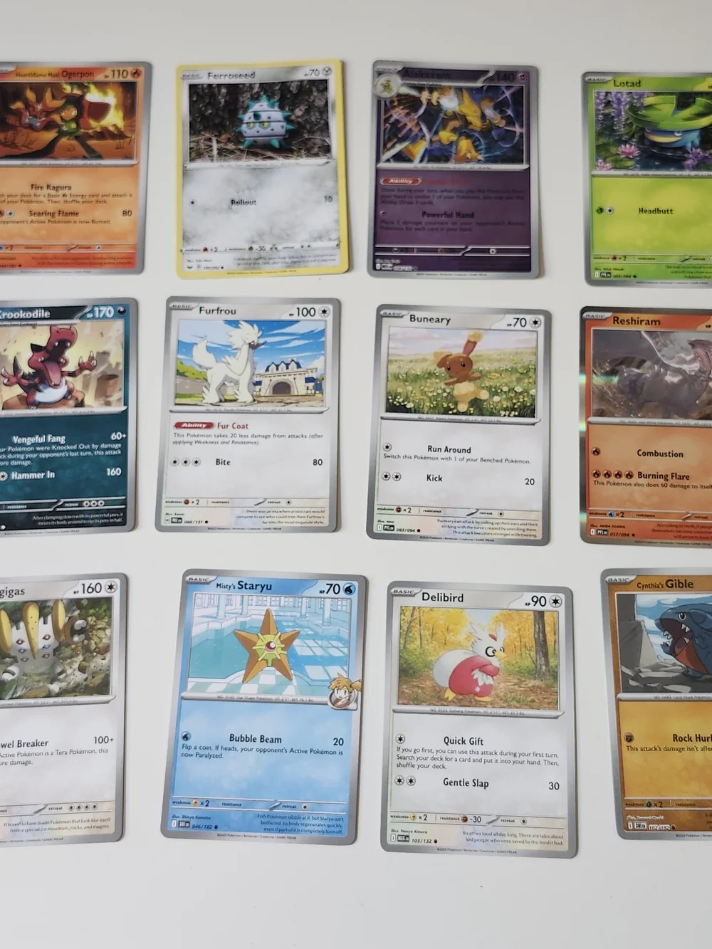 Pokemon Card Lot of 12 - Reshiram Holo, Vintage Misty's Staryu, Krookodile & Mor